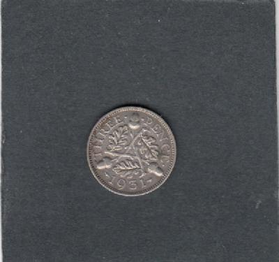 Beschrijving: 3 Pence  GEORGIUS V  